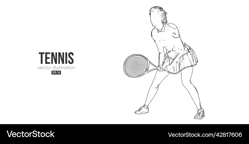 Abstrakte Silhouette eines Tennisspielers auf weiß Abstrakte Silhouette eines Tennisspielers auf weiß vektorbild