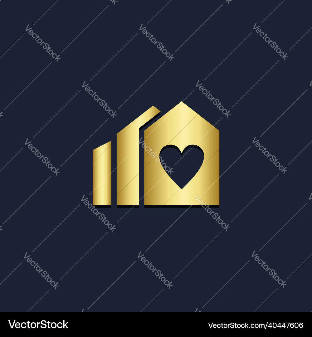 Love home valentine gold logo Love home valentine gold logo vektorbild