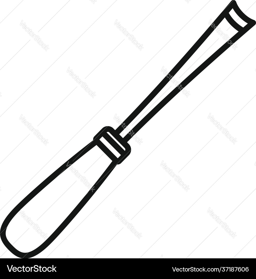 Round chisel icon outline style Round chisel icon outline style vector image