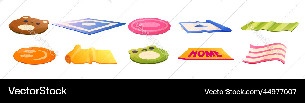 Carpet and bathroom rugs floor mats for doorstep Carpet and bathroom rugs floor mats for doorstep vector image