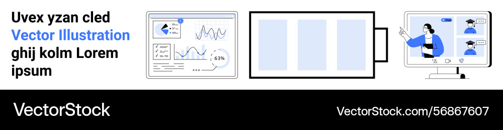 Digital teamwork with data analysis tools Vector Image