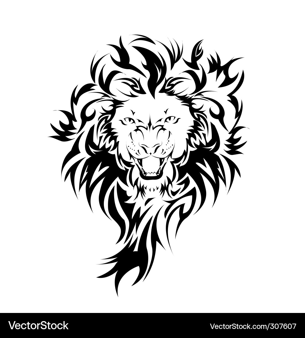 Löwenkopf Tattoo Vektorbild