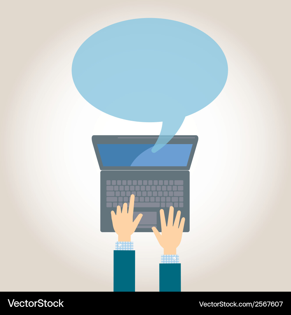 Man at the home computers icons communication vector image