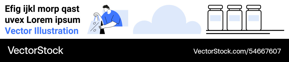 Man holding data sheet with graphs beside cloud Vector Image