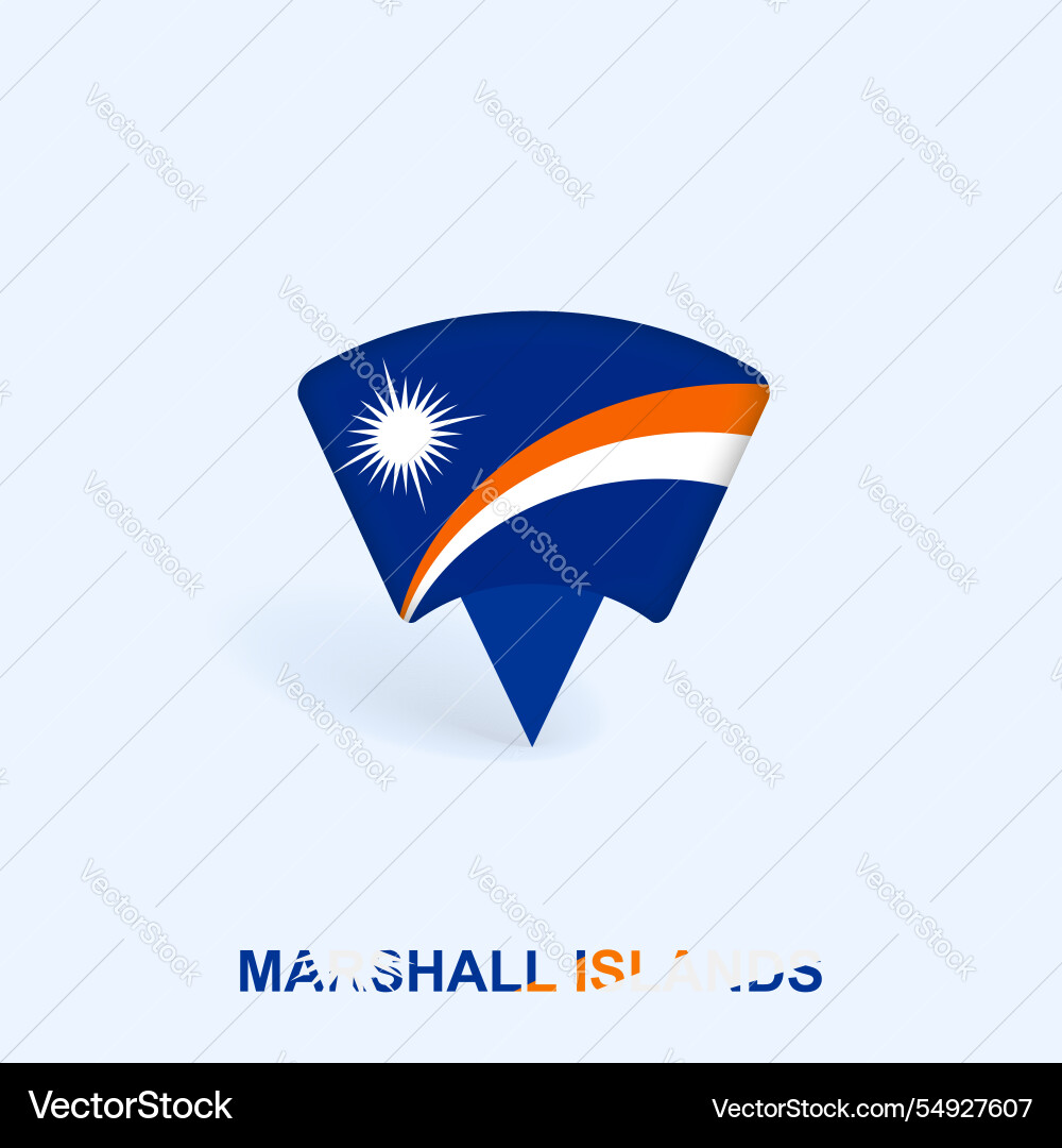 Marshall islands flag map pointer design Marshall islands flag map pointer design vector image