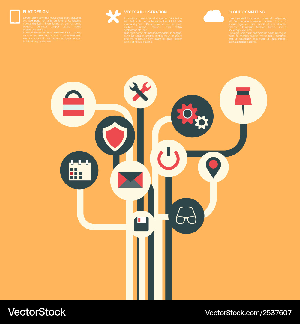 Modern Web Interface with Icons vector image