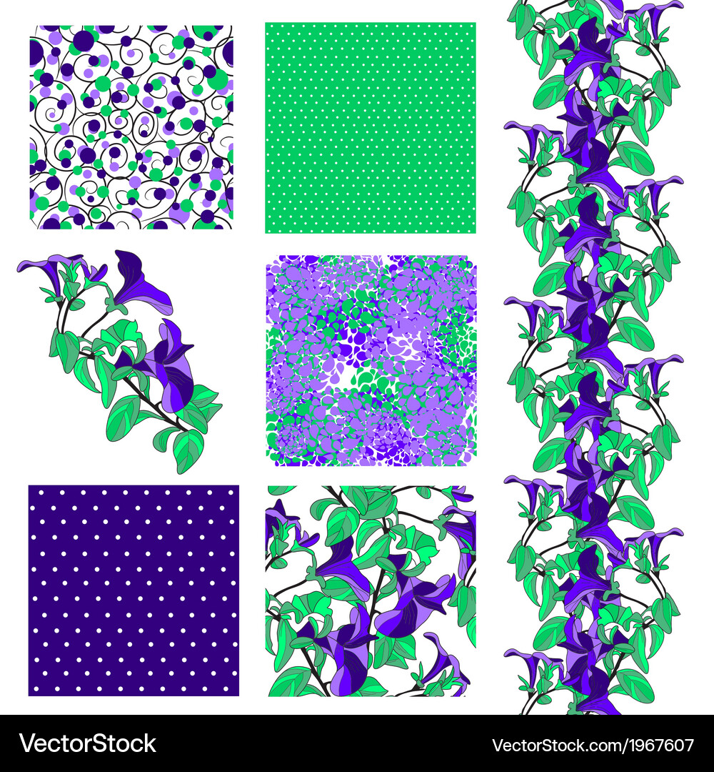 Seamless patterns set Vector Image