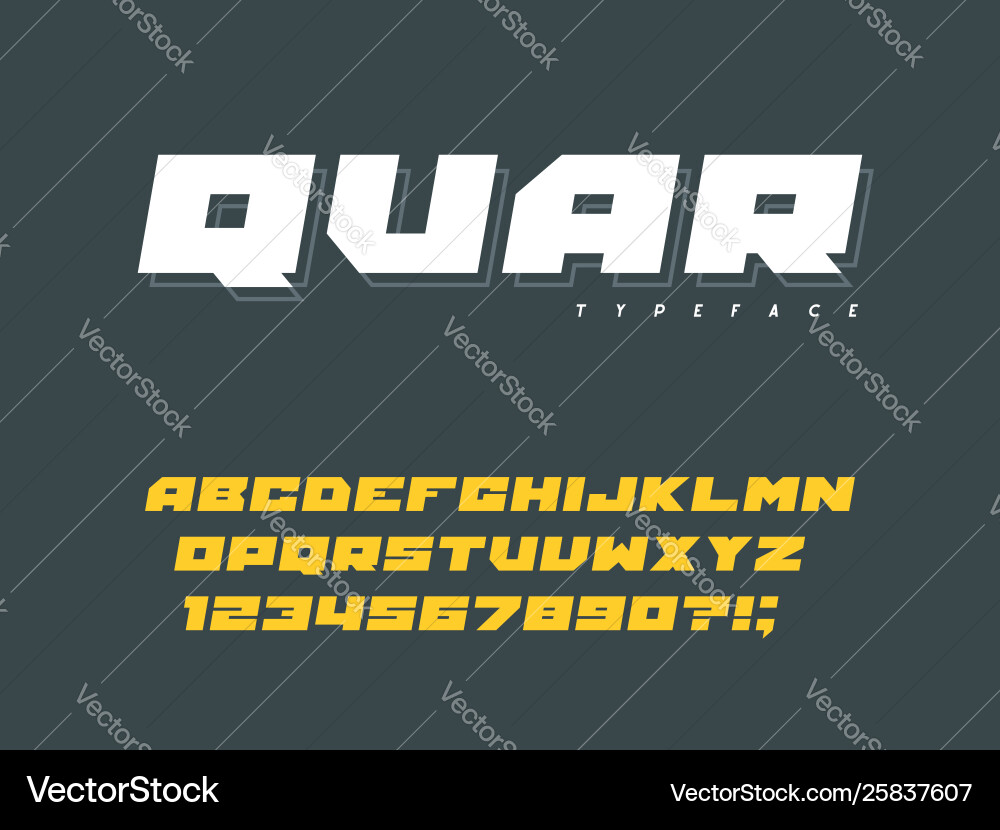 Square block font latin letters and numbers Square block font latin letters and numbers Vector Image
