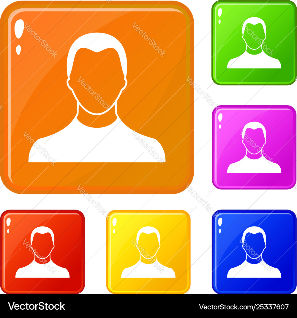 User icons set color User icons set color Vector Image