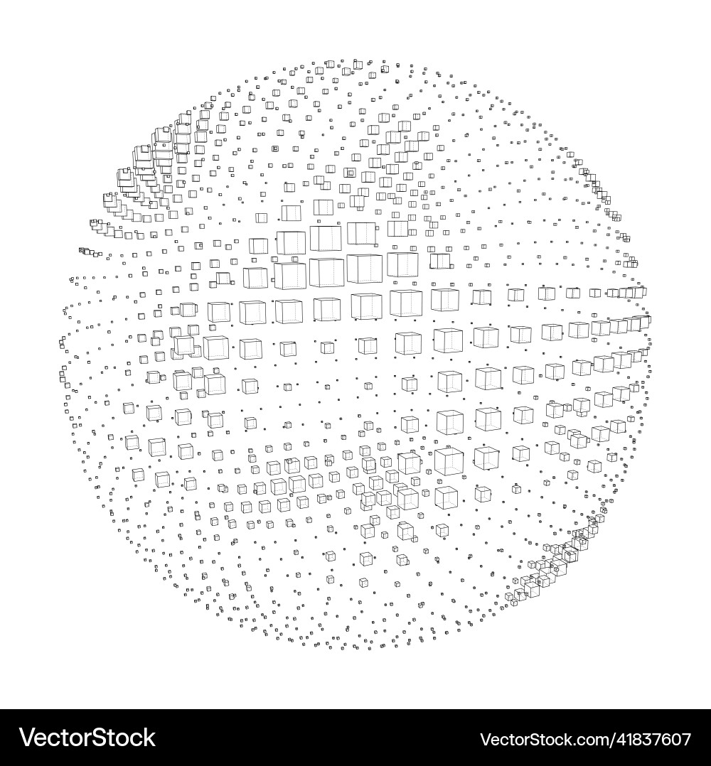 Wireframe Sphere Background Vector Image