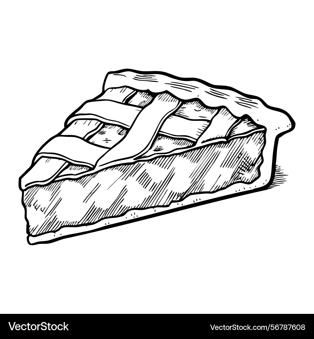 A slice of pie with lattice crust showcasing A slice of pie with lattice crust showcasing Vector Image