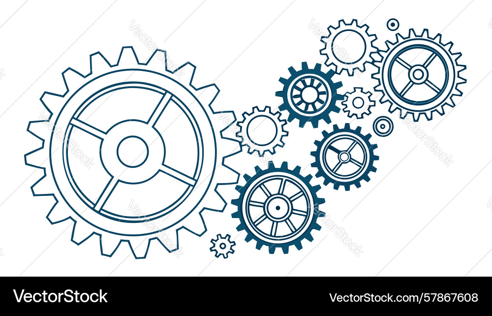 Abstract gears and cogs mechanical elements Vector Image