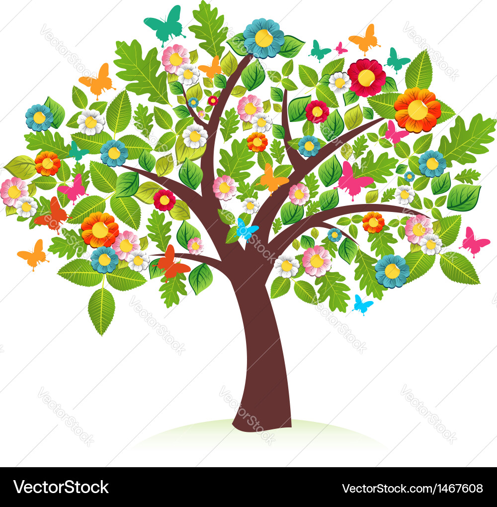 Abstract spring time tree vector image