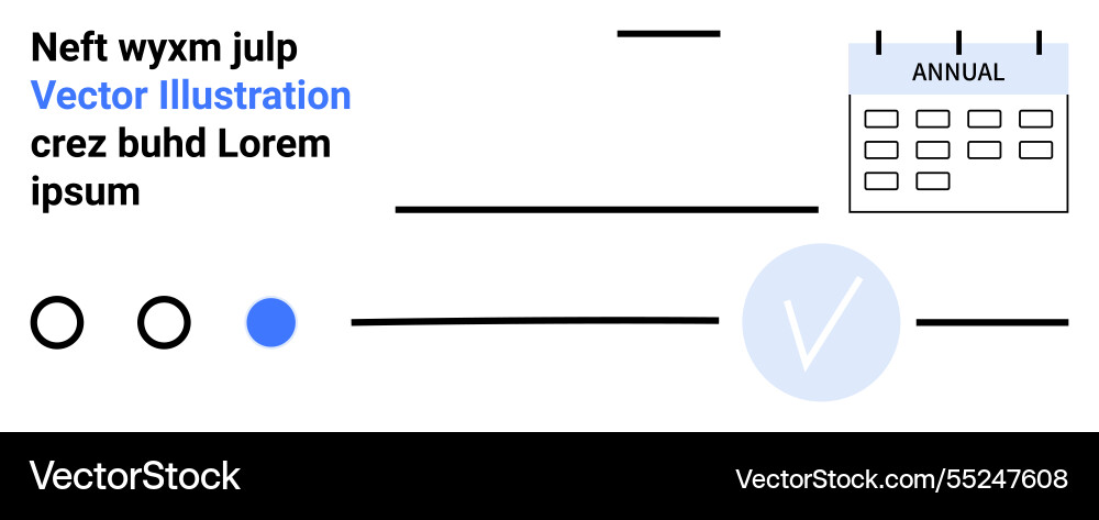Annual calendar event with task selection Annual calendar event with task selection vector image