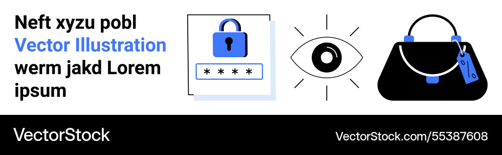 Data security with password lock eye monitoring Data security with password lock eye monitoring Vector Image