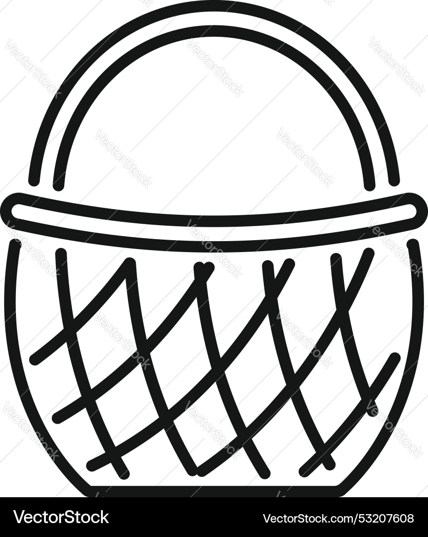 Empty wicker basket icon representing picnic Empty wicker basket icon representing picnic Vector Image