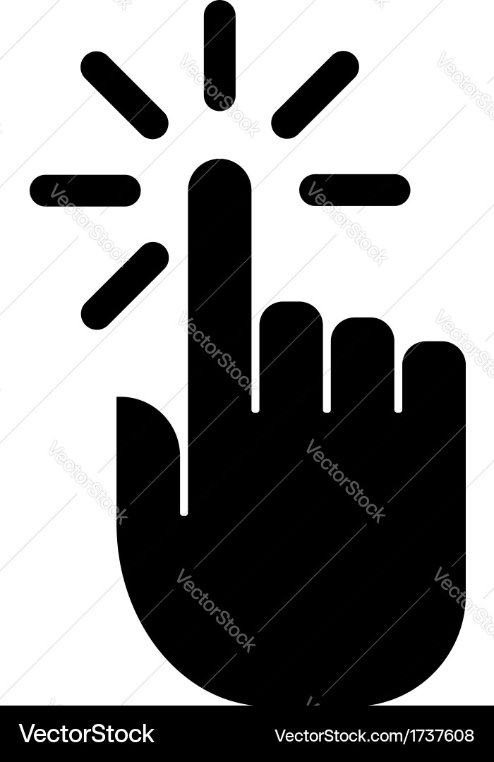 Finger Click Icon - Pointer vector image