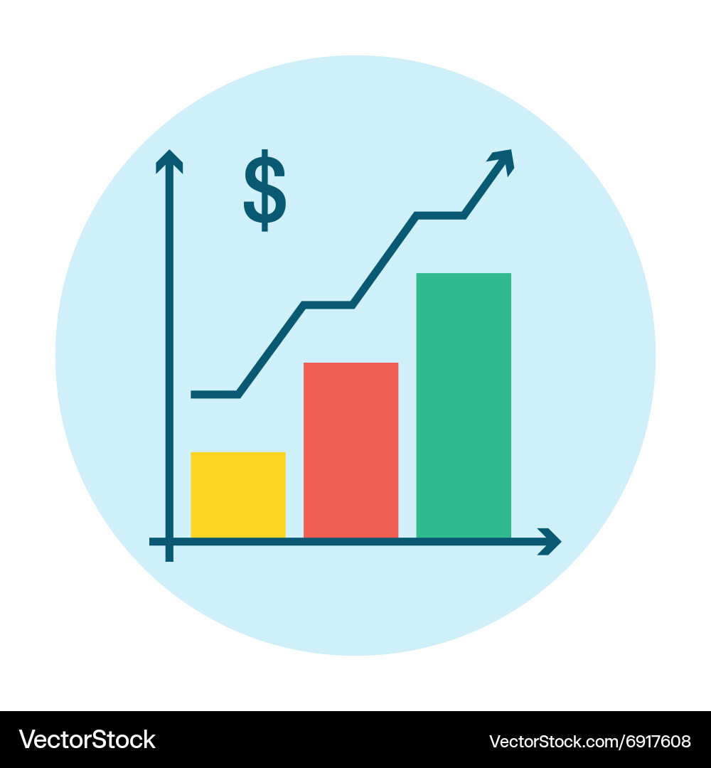 Graph icon flat Royalty Free Vector Image - VectorStock