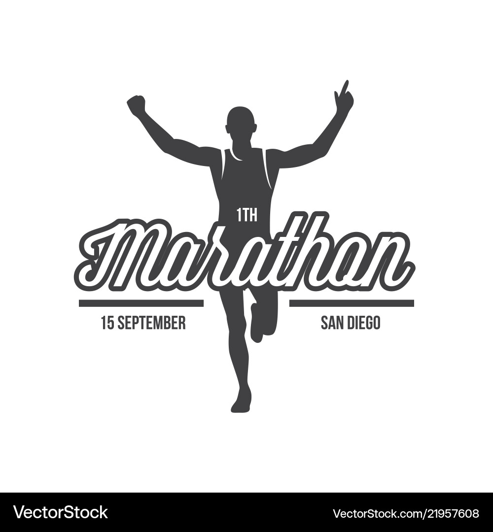 Marathon Run Club Logo Vector Image