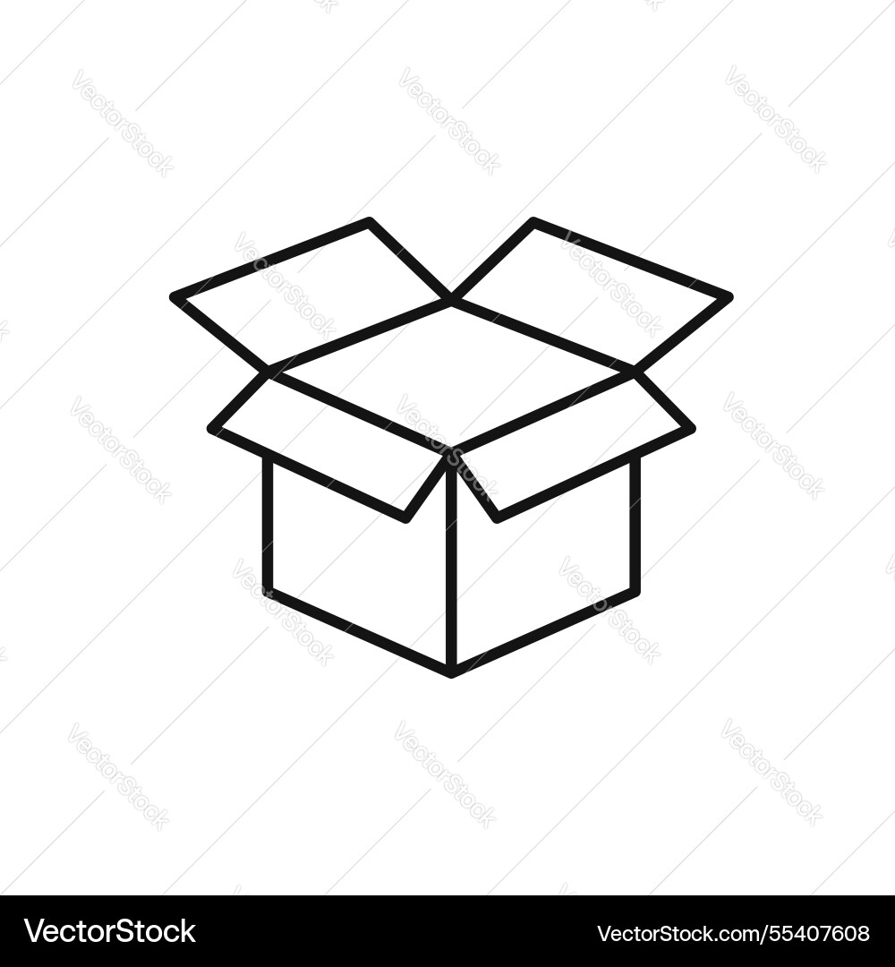 Open box icon simple thin line Open box icon simple thin line Vector Image