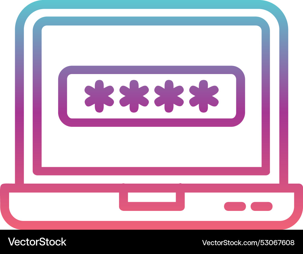 Password line gradient design Vector Image