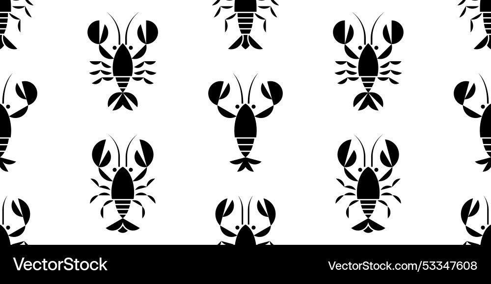 Seamless pattern with crayfish Vector Image