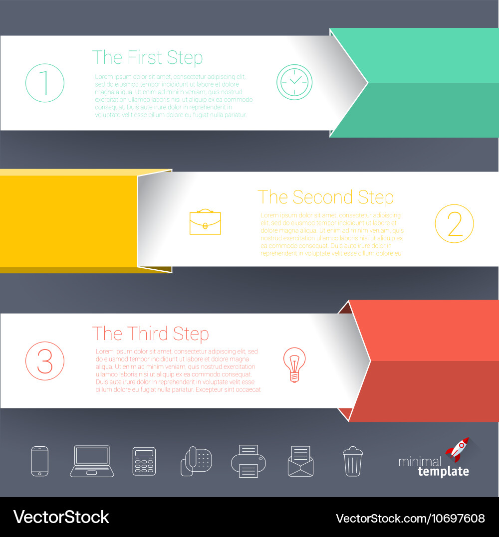 Steps by step chart and graph mock up vector image
