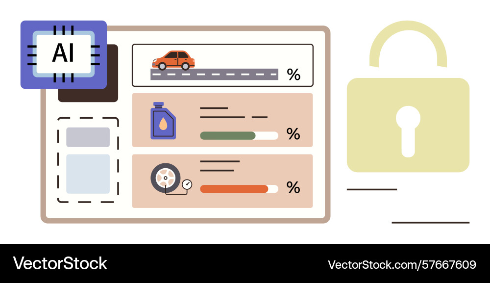 Ai-powered vehicle monitoring interface Ai-powered vehicle monitoring interface vector image