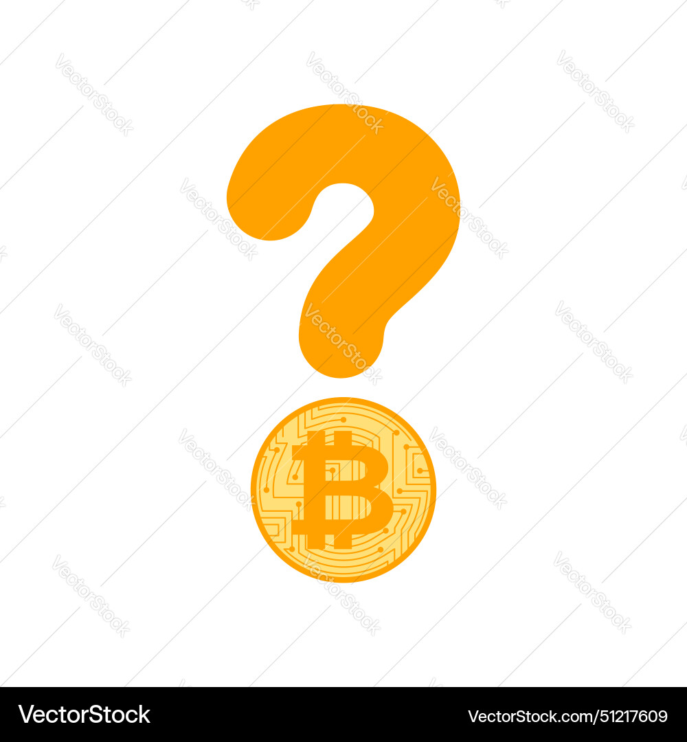 Bitcoin question mark the concept of future – Royalty-Free Vector |  VectorStock