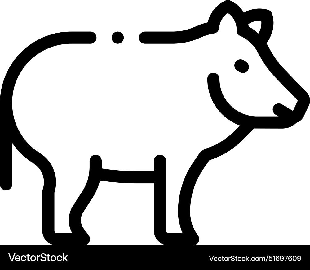 Boar icon thin linear style design isolated Boar icon thin linear style design isolated Vector Image