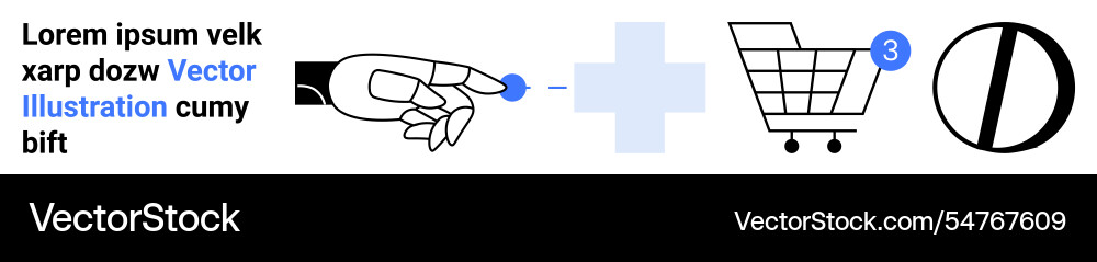 E-commerce concept with hand clicking button vector image