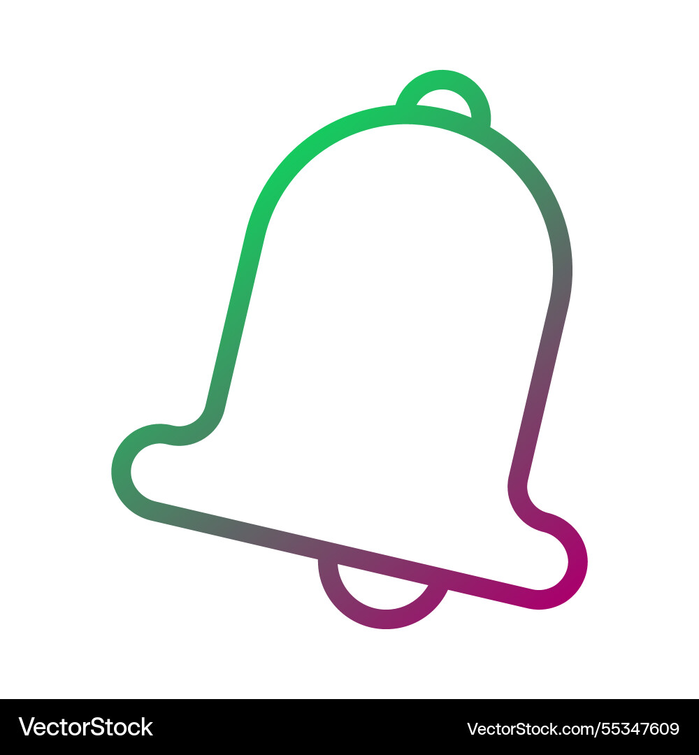 Gradient outline bell icon for notifications vector image