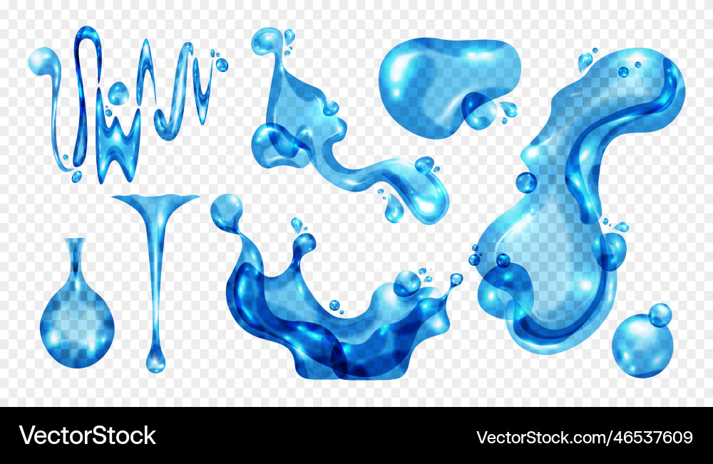 Realistic water splash set vector image