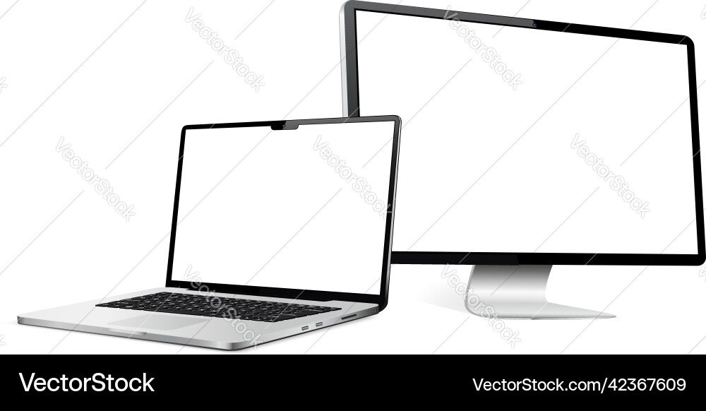 Responsive web design computer display with laptop Vector Image