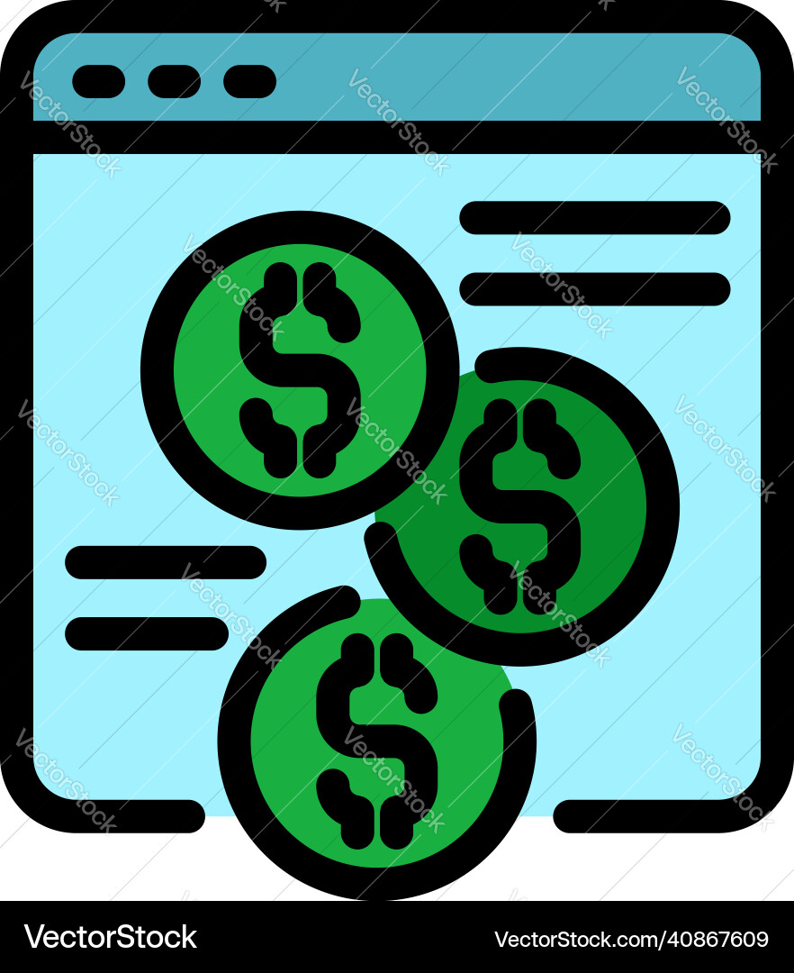 Web monetization icon color outline Web monetization icon color outline Vector Image