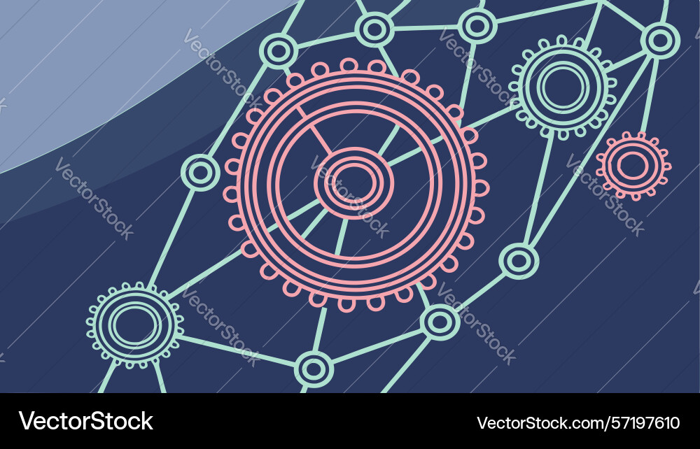 Abstract interlocking gears technology background vector image