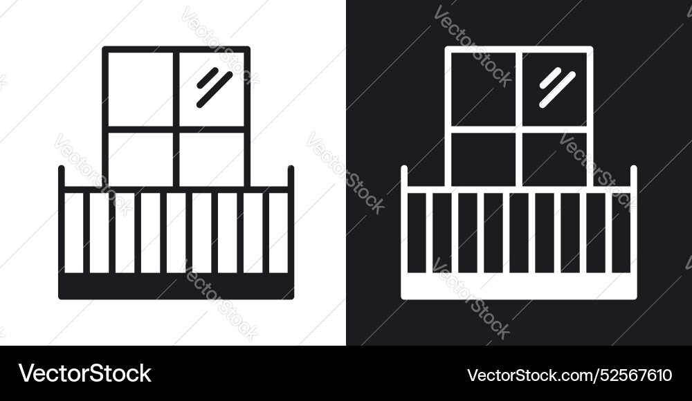 Balcony icon set on white background Royalty Free Vector