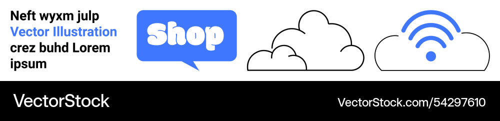 Cloud computing banner with communication icons Cloud computing banner with communication icons Vector Image