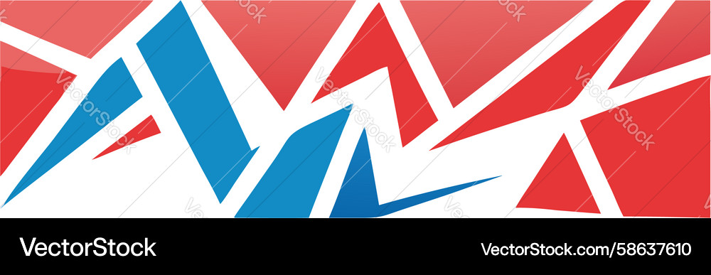 Dynamic Angular Red Blue Border Vector Image