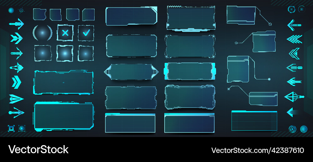 Futuristic UI Elements - Tech Panels vector image