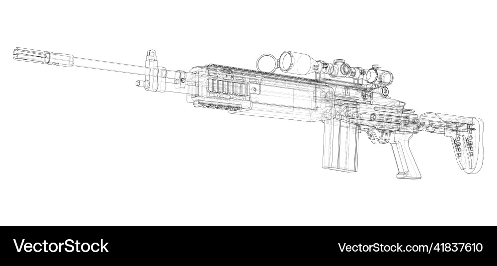 Machine gun rendering of 3d Machine gun rendering of 3d vector image