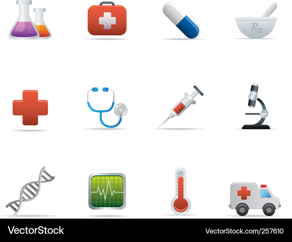 Medizinische Icons Set Vektorbild