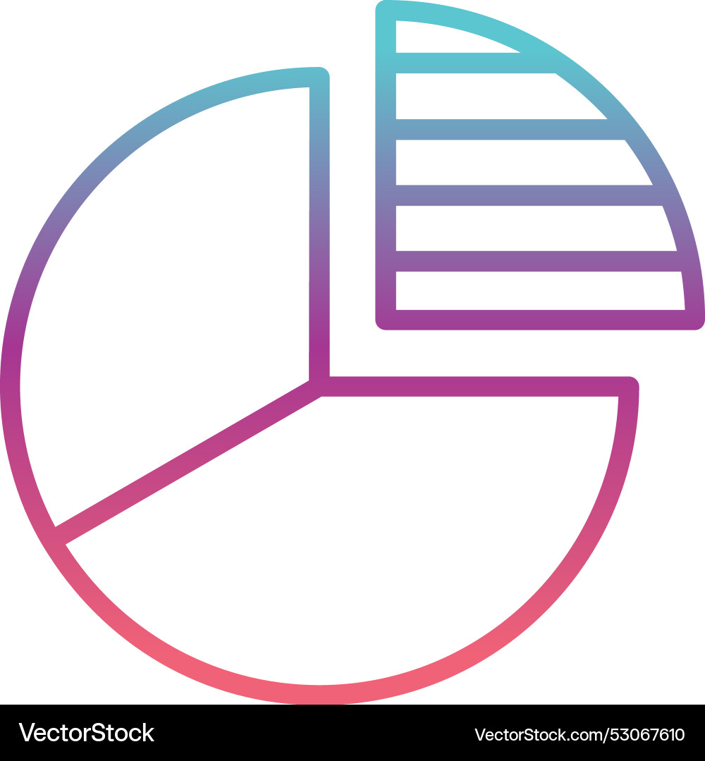 Pie chart line gradient design vector image