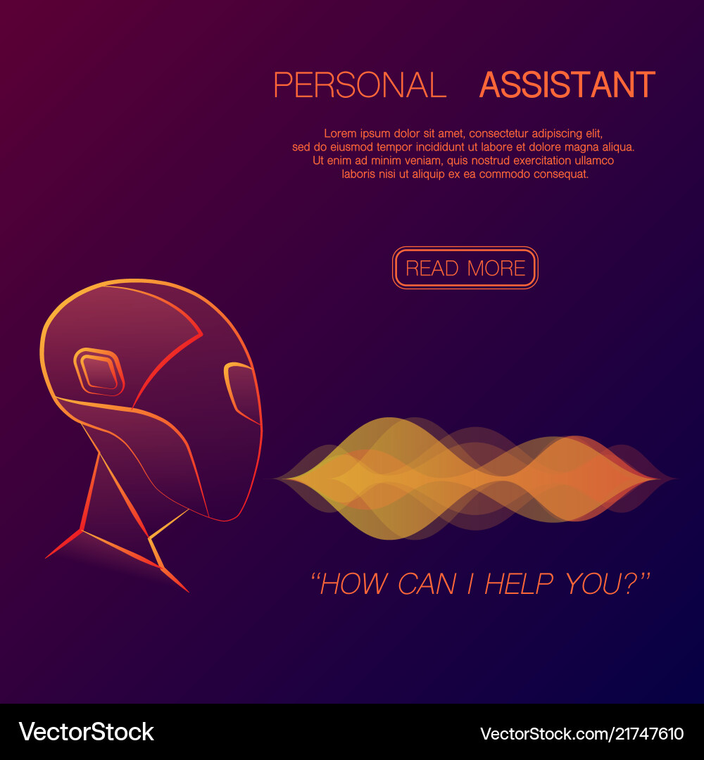 Robot personal assistant background Robot personal assistant background vector image