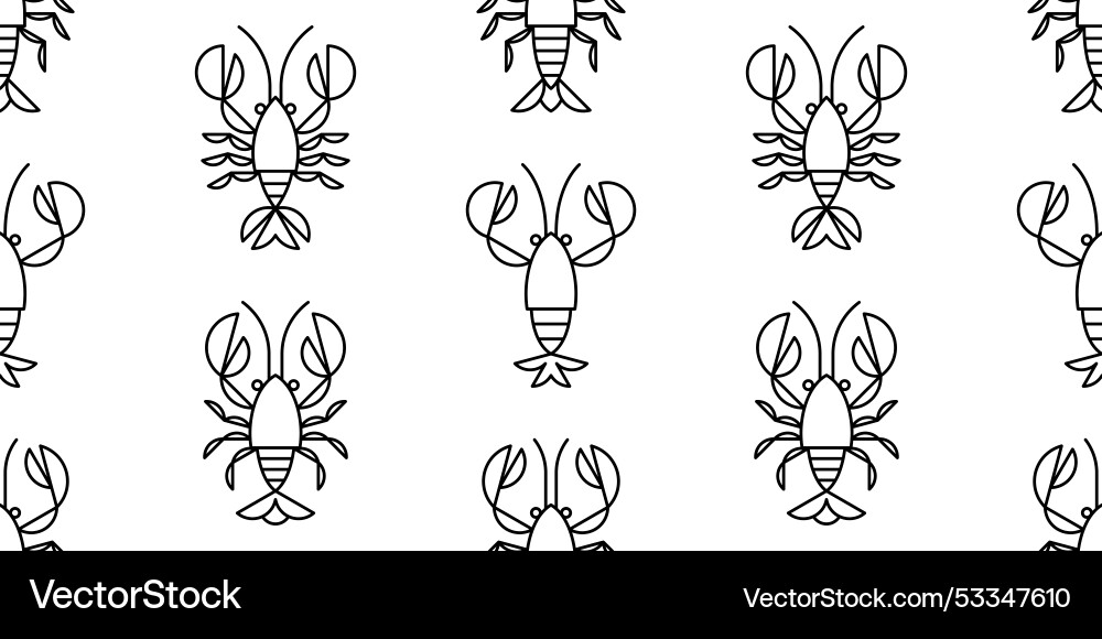 Seamless pattern with crayfish Vector Image