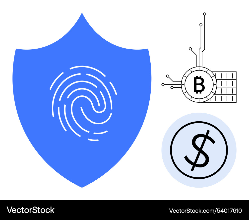 Security in digital transactions highlighting Security in digital transactions highlighting vector image
