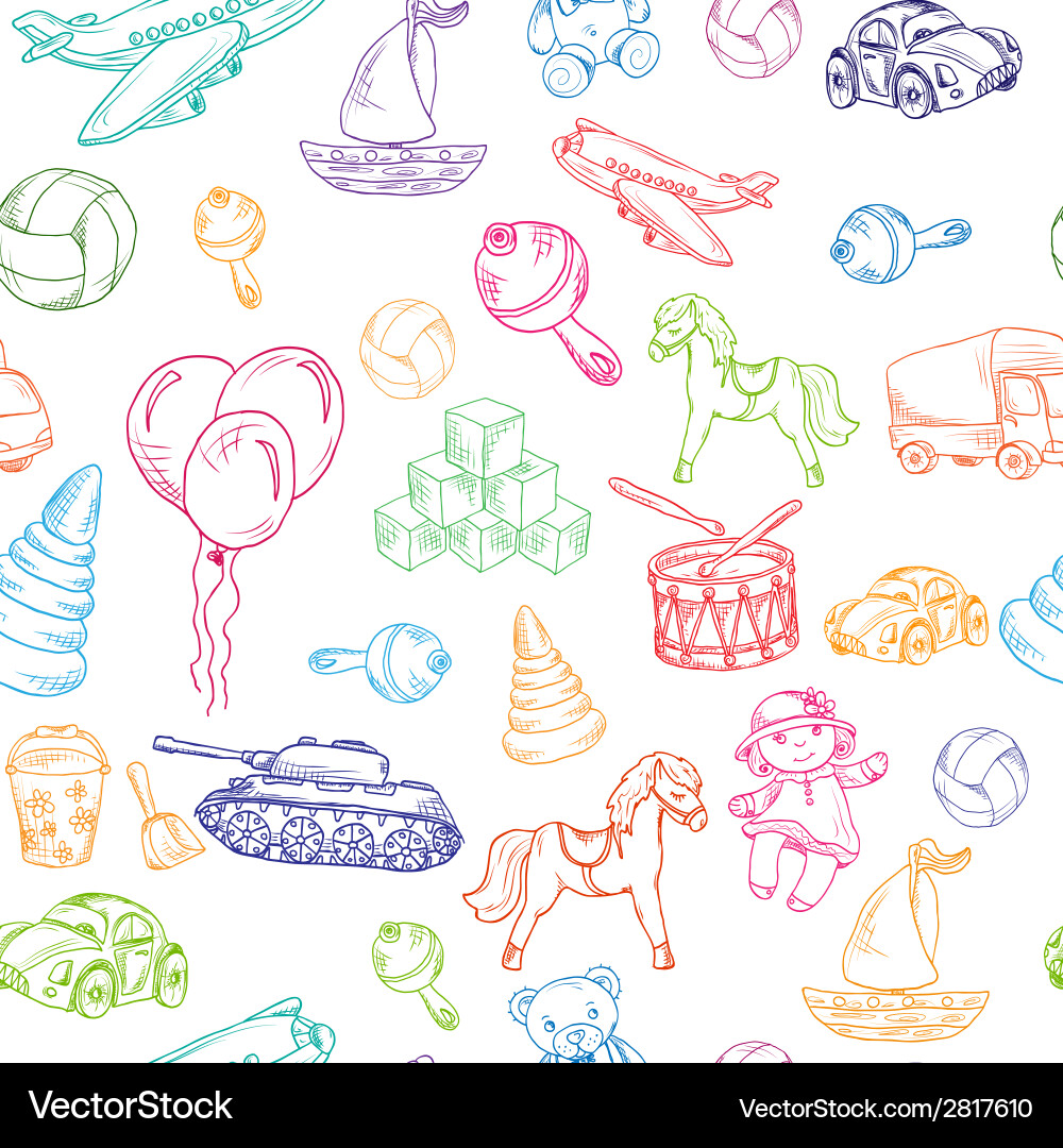 Toys seamless pattern vector image