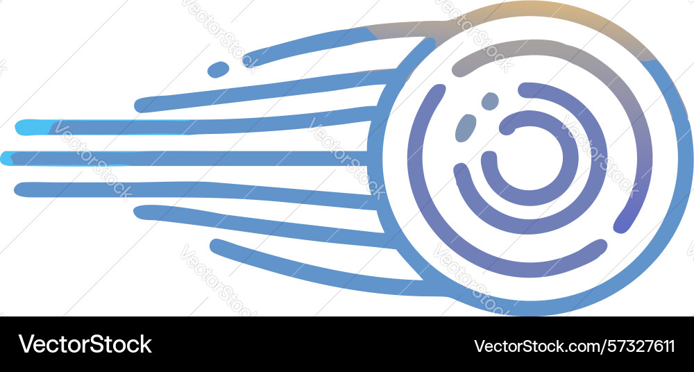 Abstract fast moving circle with speed lines vector image