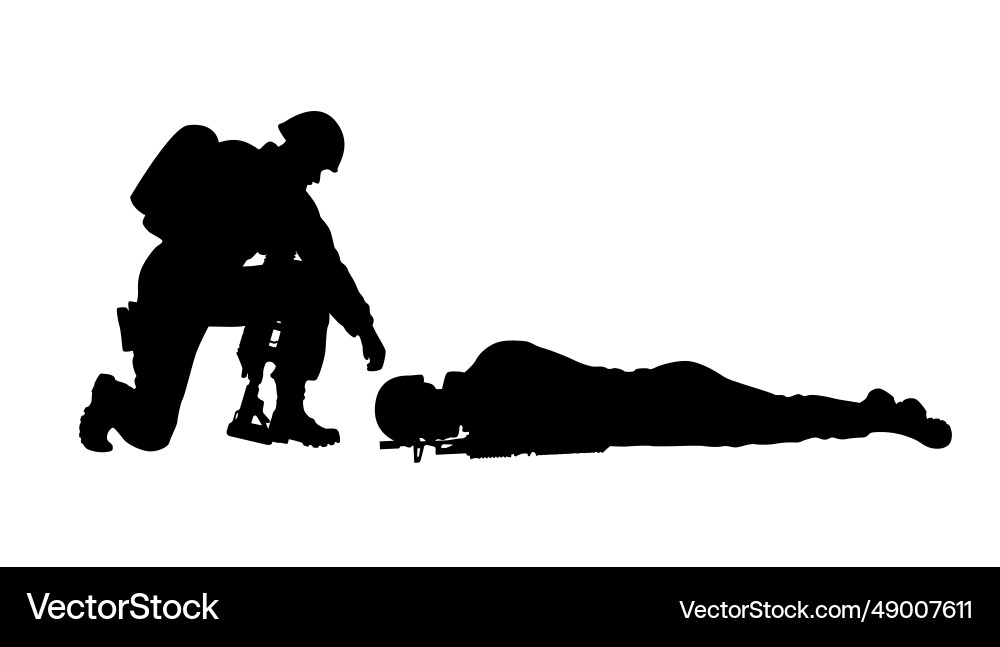 Army soldier in sorrow for fallen comrade Army soldier in sorrow for fallen comrade vector image