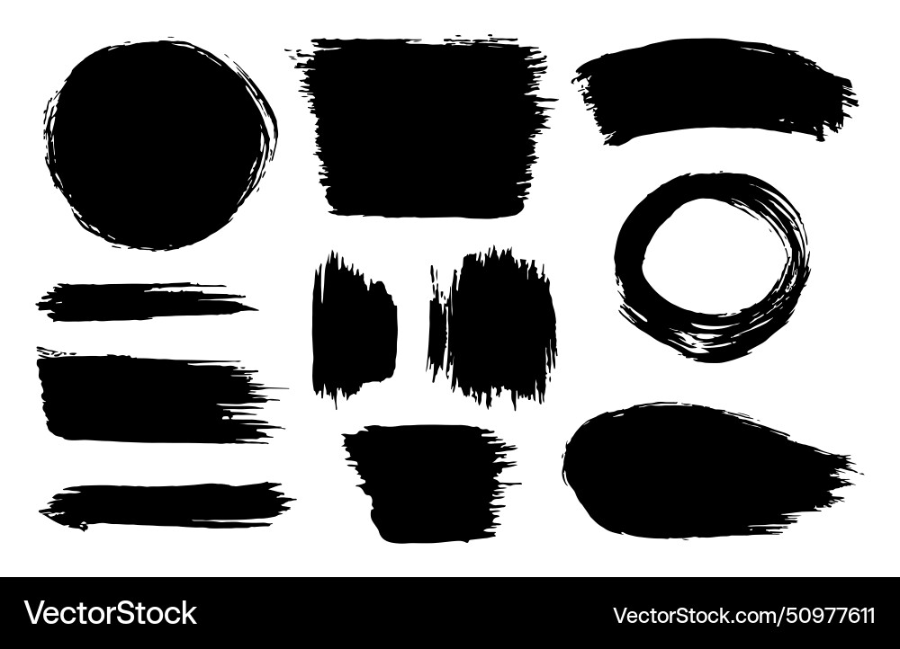 Brush stroke black 4 Royalty Free Vector Image